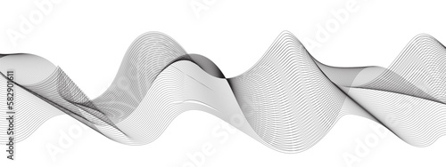 Abstract grey wave lines on transparent background. Digital frequency track equalizer. Abstract frequency sound wave lines and twisted curve lines background.