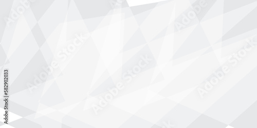 Abstract triangle shape modern white and grey geometric banner background.