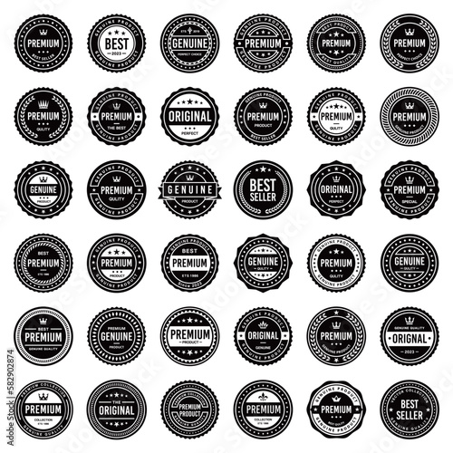 Classic Vintage Retro Premium Vector Badge, Emblem, Logo, Label, Sticker, Stamp, Symbol, Seal, Banner Frame Collection Set
