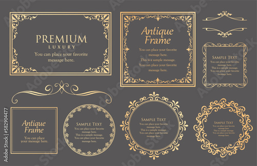 Fashionable frame. Design template. A set of gorgeous foreheads.
