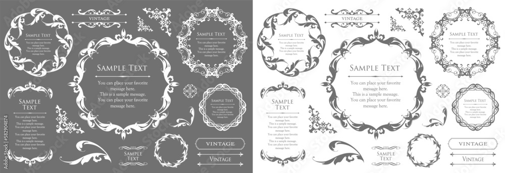 Fashionable frame. Design template. A set of gorgeous foreheads.
Fashionable frame. Design template. A set of gorgeous foreheads.