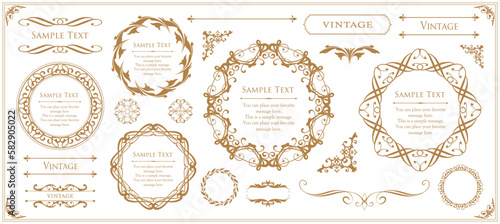 Fashionable frame. Design template. A set of gorgeous foreheads.
