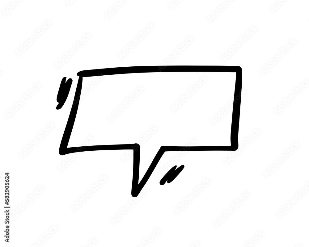 Speech bubble hand drawing drawn with black pen. Speech bubble hand drawing drawn with black pen.