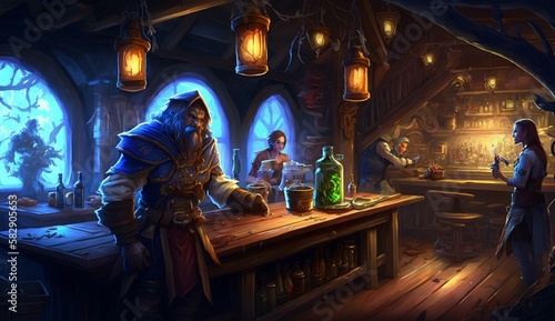 Generative AI, fantasy Tavern, medieval Tavern, medieval building, fantasy Taverne, mittelalterliche Taverne, mittelalterliche Gebäude.