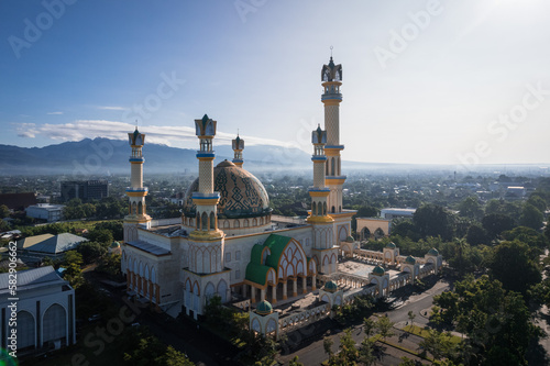 Aerial view of Islamic center in Mataram city