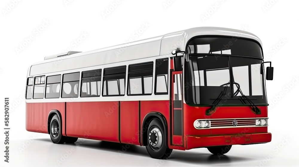 bus isolated on white background, generative ai