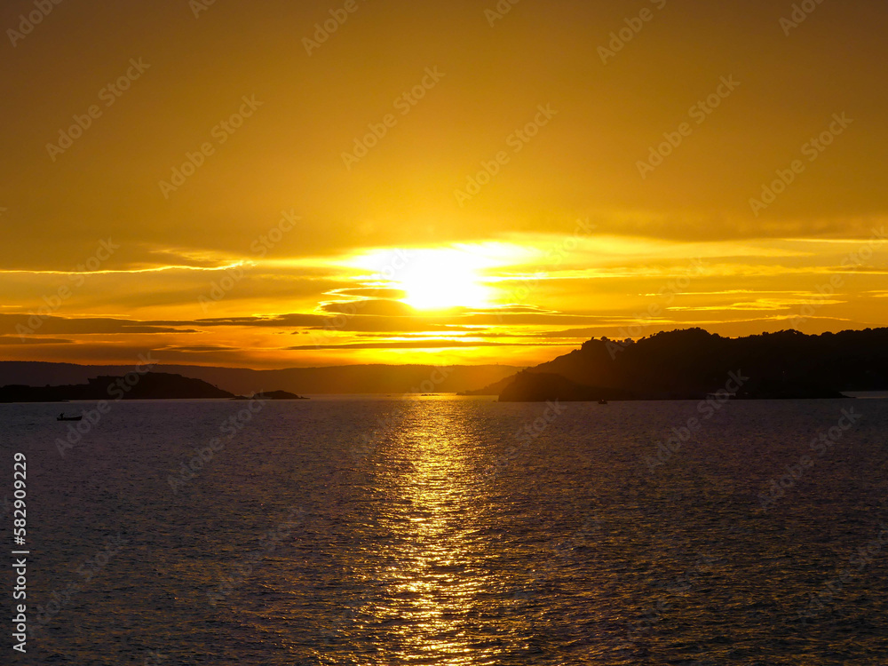 Breathtaking Sunset Over the Greek Seascape