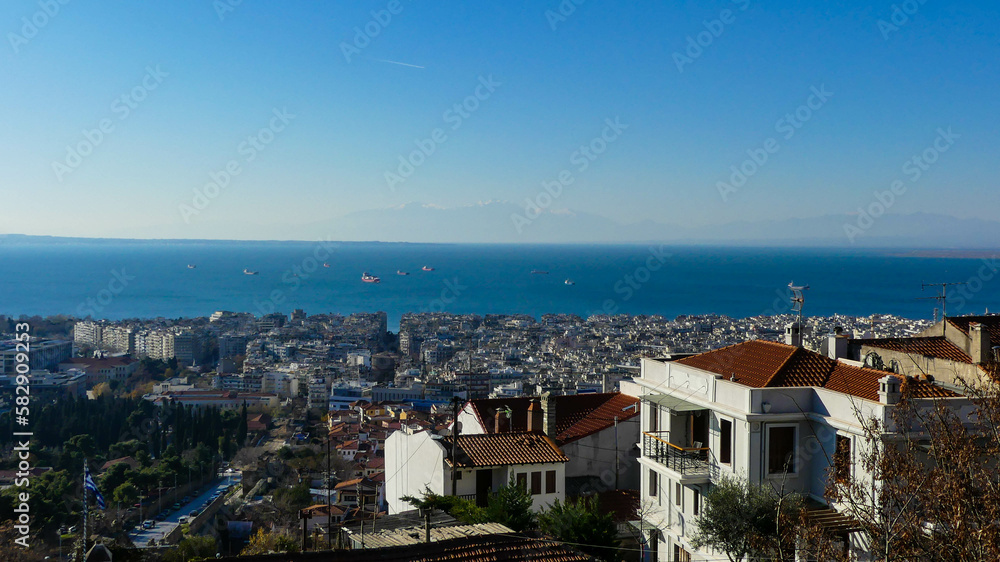 Overlooking Panorama of a Picturesque Greek City