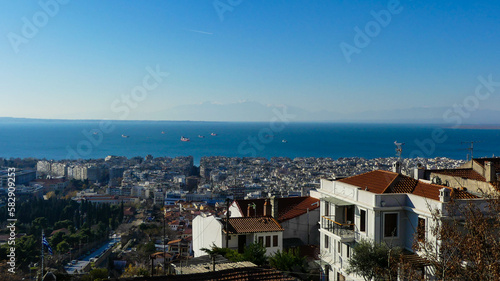 Overlooking Panorama of a Picturesque Greek City