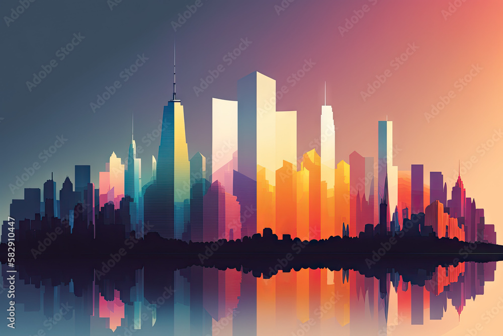 Abstract reimagining of the New York City Skyline created with Generative AI technology
Abstract reimagining of the New York City Skyline created with Generative AI technology