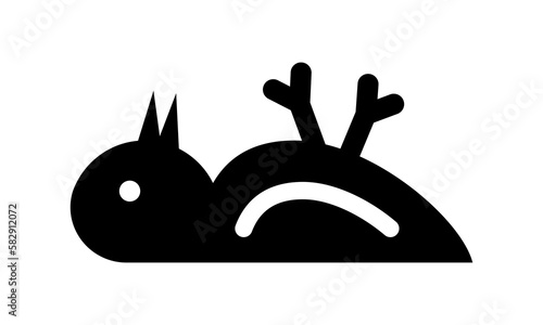 Dead bird icon. Symbol of danger of pollution and deterioration of environment and ecology with mass extinction of natural fauna and vector animals