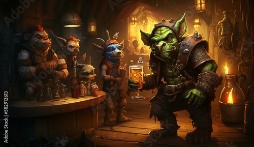 Generative AI, fantasy Tavern, medieval Tavern, medieval building,orc,goblin,
fantasy Taverne, mittelalterliche Taverne, mittelalterliche Gebäude.
