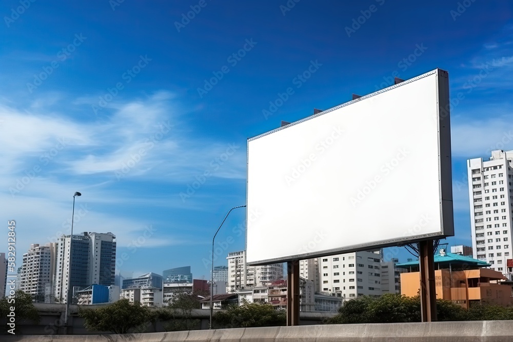 Fototapeta premium Blank Billboard Mockup Template Design Generated AI