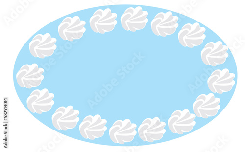 楕円型ホイップクリームデコレーションフレーム