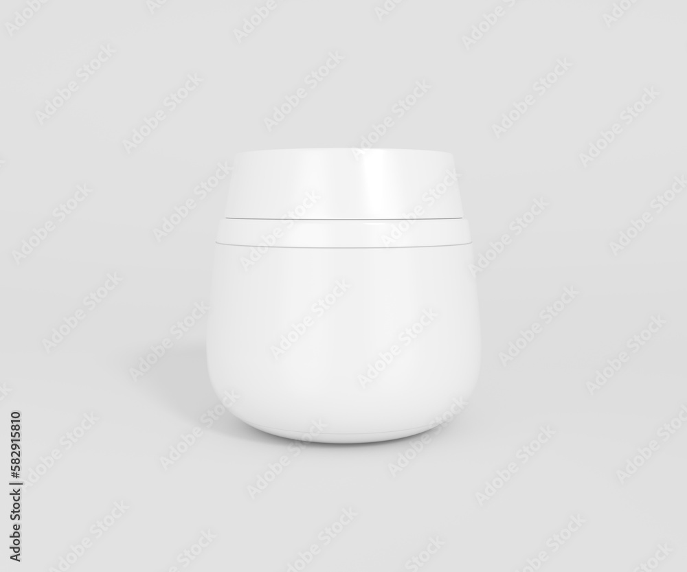3D white cosmetic container with cream 3D white cosmetic container with cream