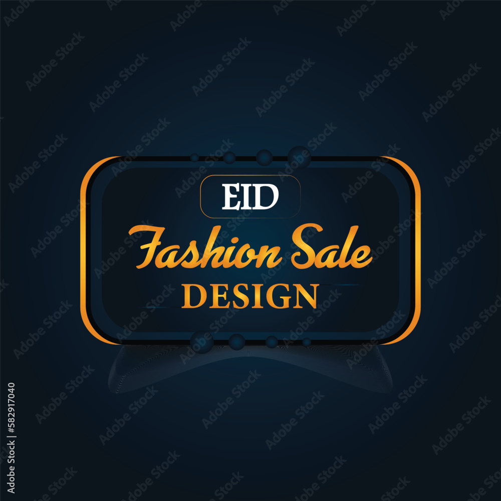 Eid sale web banner template promotion design for business or company for web landing page, web ad, presentation, social, poster, print media. green and black background, white and gold text