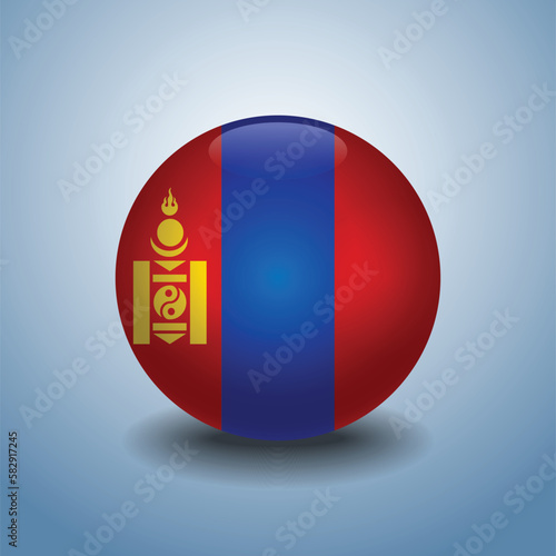 Mongolia flag. Round glossy. Isolated on color gradient background Free Download Mongolia flag. Round glossy. Isolated on color gradient background - GFXLoad