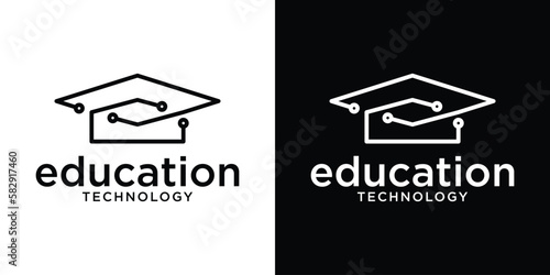 education logo technology icon vector illustration