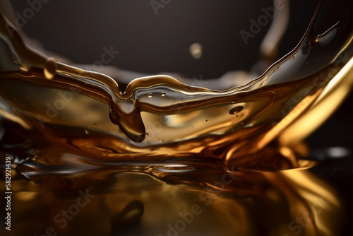 yellow liquid, close up. generative ai 