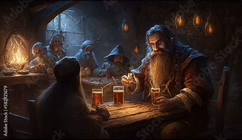 Generative AI, fantasy Tavern, medieval Tavern, medieval building,dwarf,zwerg,
fantasy Taverne, mittelalterliche Taverne, mittelalterliche Gebäude.