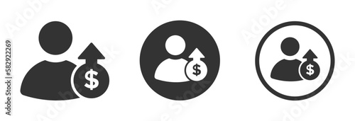  Salary increase vector icons set