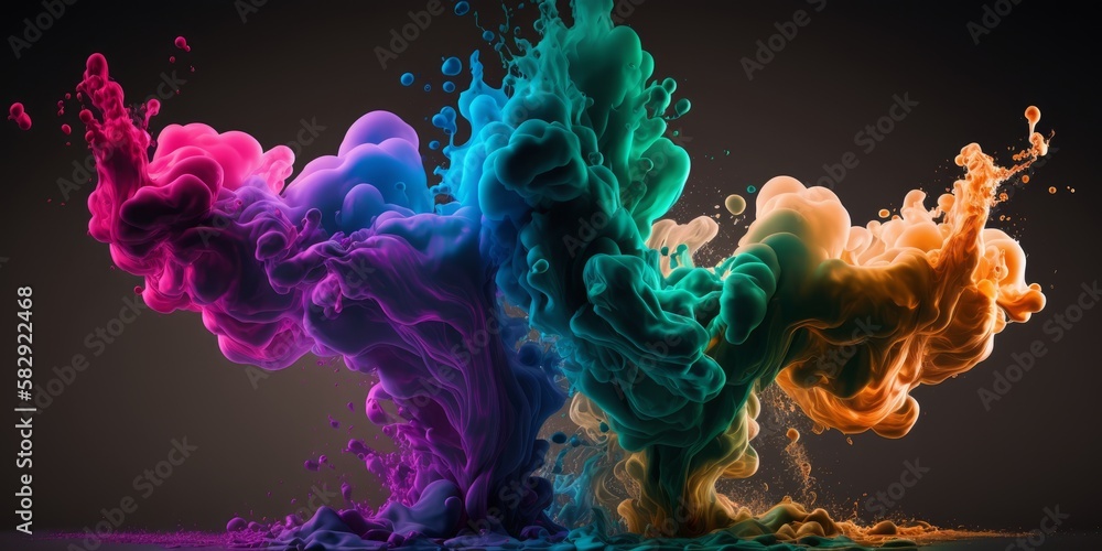 Fototapeta premium colorful liquid fluid explosion splatter
