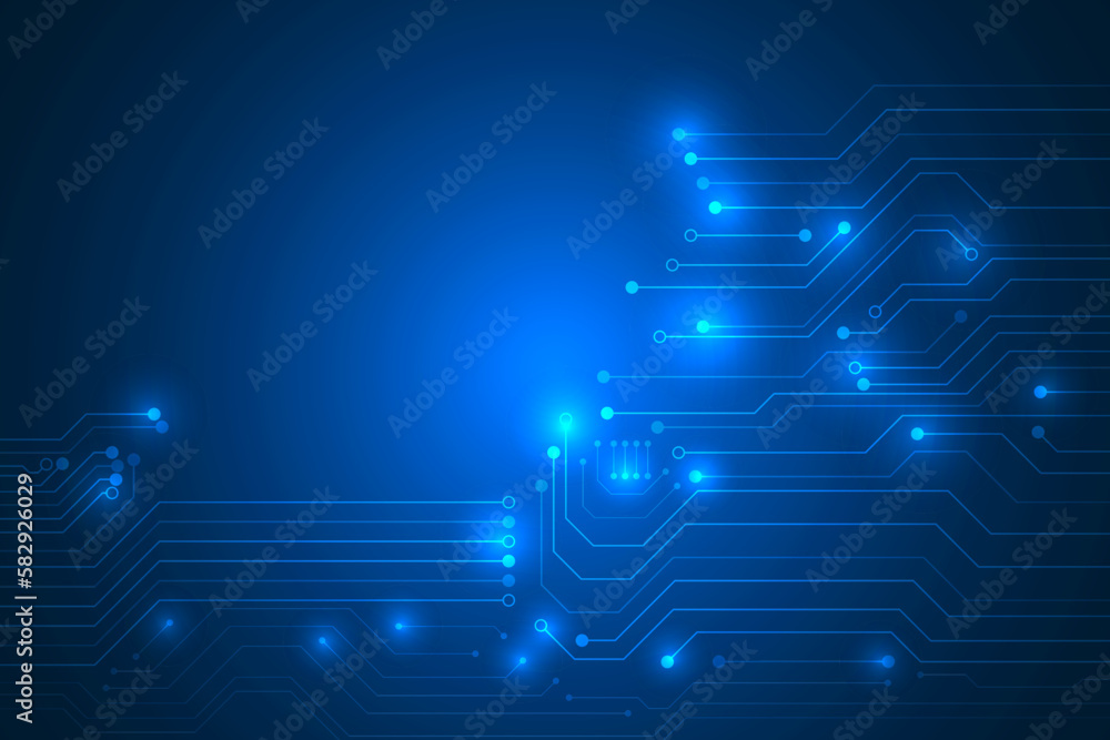 Obraz premium circuit lines technology abstract background. digital circuit lines and binary code privacy backdrop.