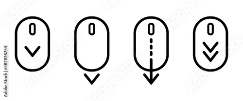 Scroll down design icon set