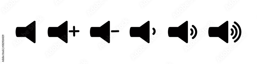 Set of volume vector icons Set of volume vector icons
