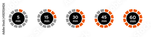  Set of timer icons