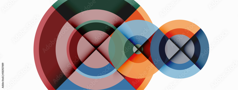 Fototapeta premium Circle trendy minimal geometric abstract background. Vector Illustration For Wallpaper, Banner, Background, Card, Book Illustration, landing page
