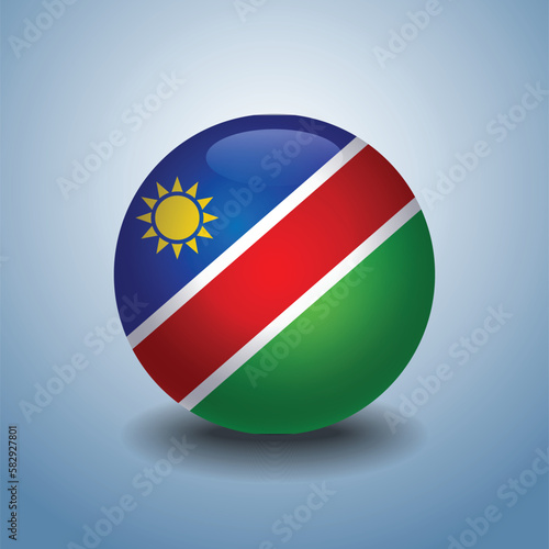 Free Download Nambia flag. Round glossy. Isolated on color gradient background - GFXLoad