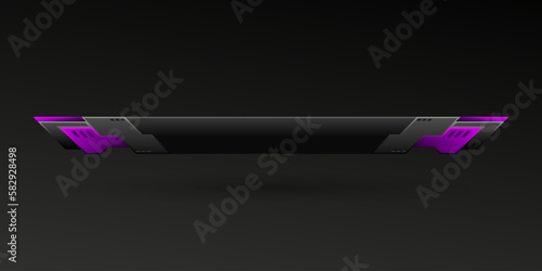 Futuristic black and violet border game gui lower third screen title banner template