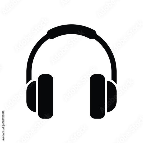 headphone icon vector design template in white background