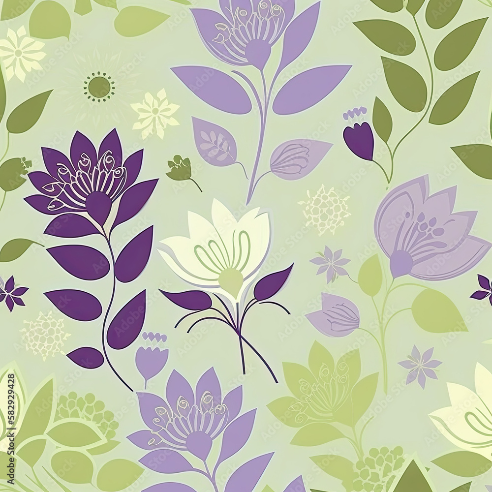 Seamless Floral Pattern, AI Generated Seamless Floral Pattern, AI Generated