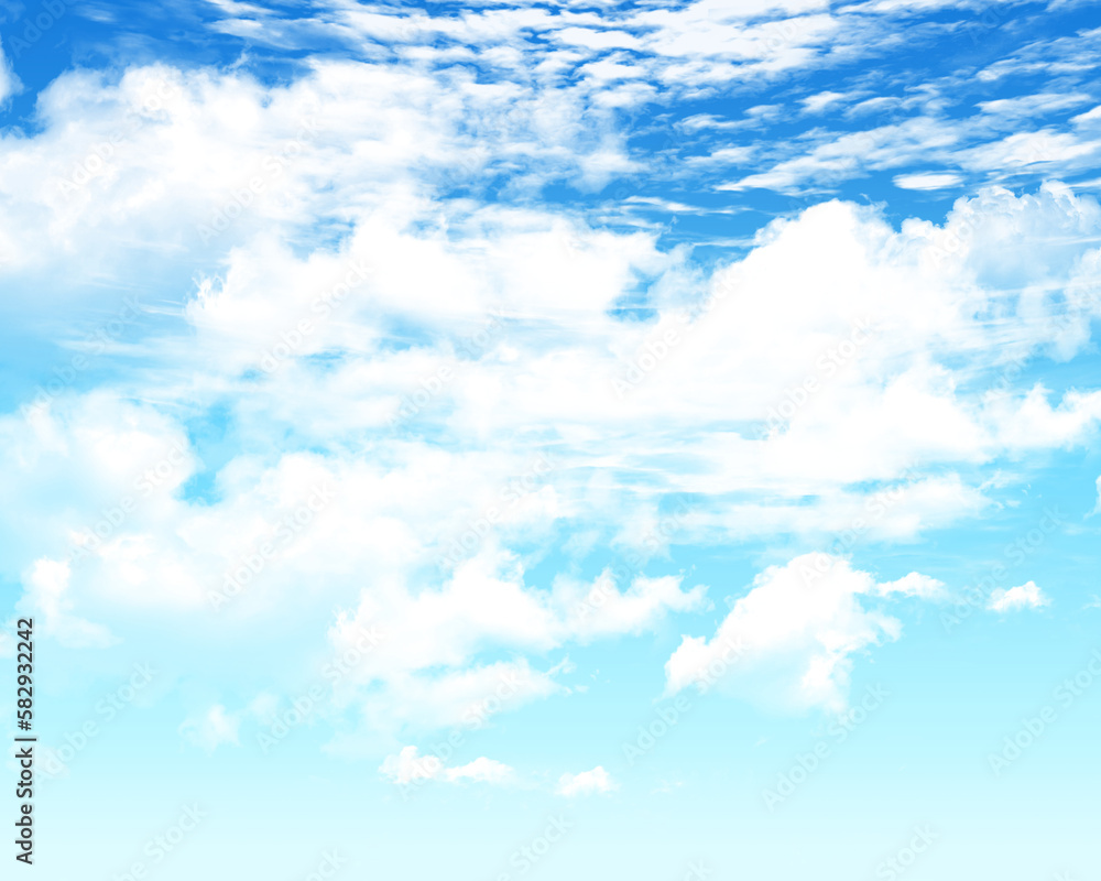 anime style clear sky with beautiful clouds