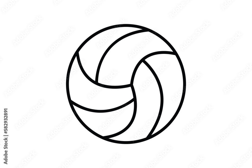 Volleyball icon illustration. icon related to sport. outline icon style. Simple vector design editable