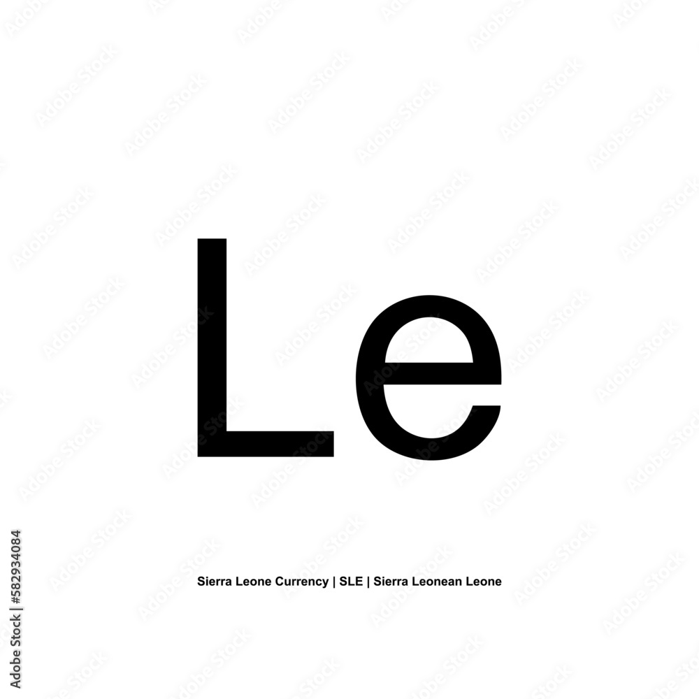 Sierra Leone Currency Symbol, Sierra Leonean Leone Icon, SLE Sign. Vector Illustration Sierra Leone Currency Symbol, Sierra Leonean Leone Icon, SLE Sign. Vector Illustration