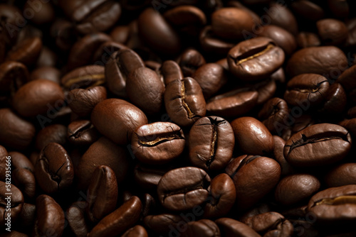 coffee beans, close up. generative ai