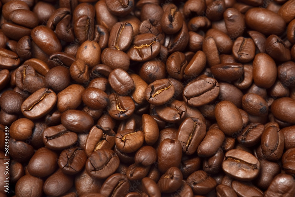 Fototapeta premium coffee beans, close up. generative ai