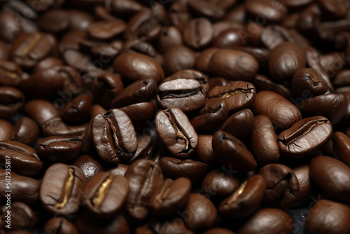 coffee beans  close up. generative ai