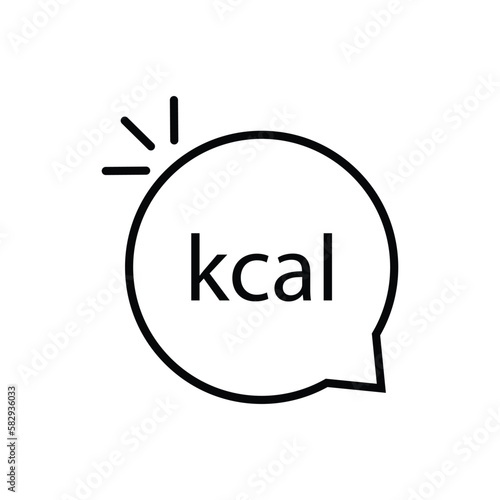 black simple thin line kcal bubble. flat minimal style trend modern kilocalorie logotype graphic art design element on white background
