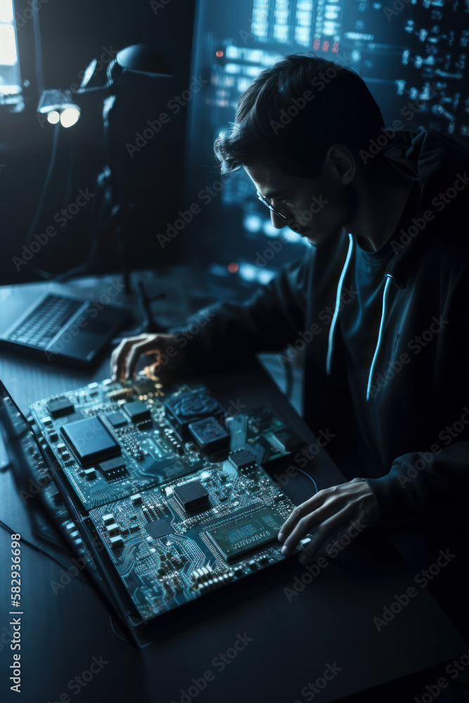 hacker stealing data from computer