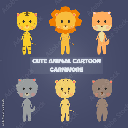 Cute Animal Cartoon Illustration Vector Design Pack