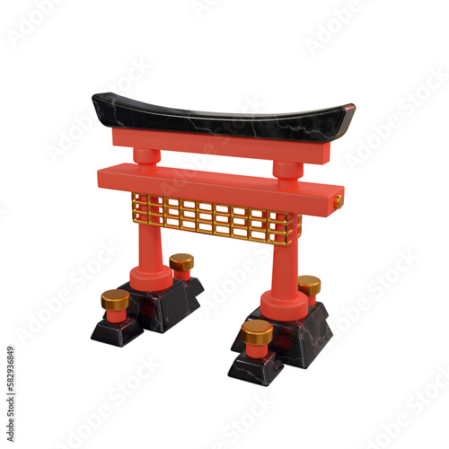 Japanese Gate Japanese Culture 3D Illustrations