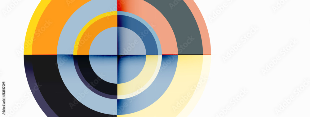 Circles with shadows trendy minimal geometric composition abstract background Circles with shadows trendy minimal geometric composition abstract background