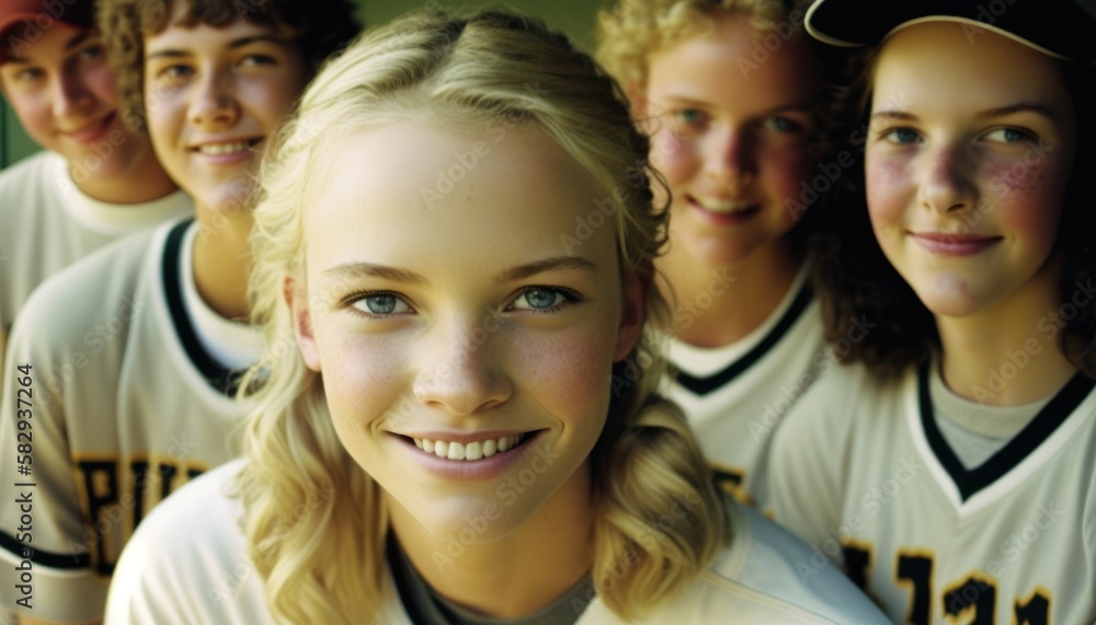 Group of Diverse and Empowered Caucasian White Youth High School Students Working Together in Softball : Power of Collaboration in Clubs, Sports Teams (generative AI) Group of Diverse and Empowered Caucasian White Youth High School Students Working Together in Softball : Power of Collaboration in Clubs, Sports Teams (generative AI)