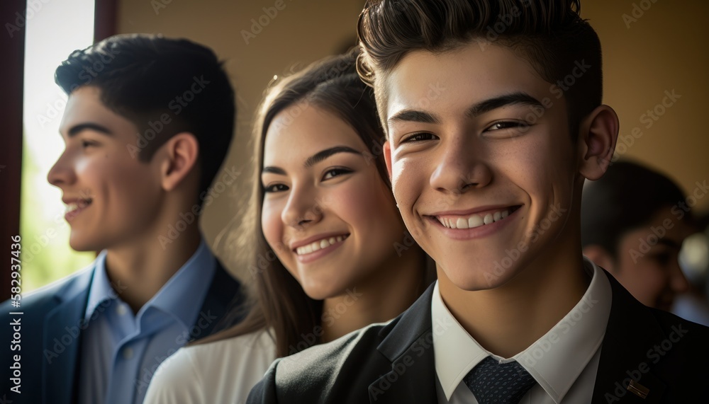 Group of Diverse and Empowered Hispanic Youth High School Students Working Together in Student Government : Power of Collaboration in Clubs, Sports Teams (generative AI) Group of Diverse and Empowered Hispanic Youth High School Students Working Together in Student Government : Power of Collaboration in Clubs, Sports Teams (generative AI)