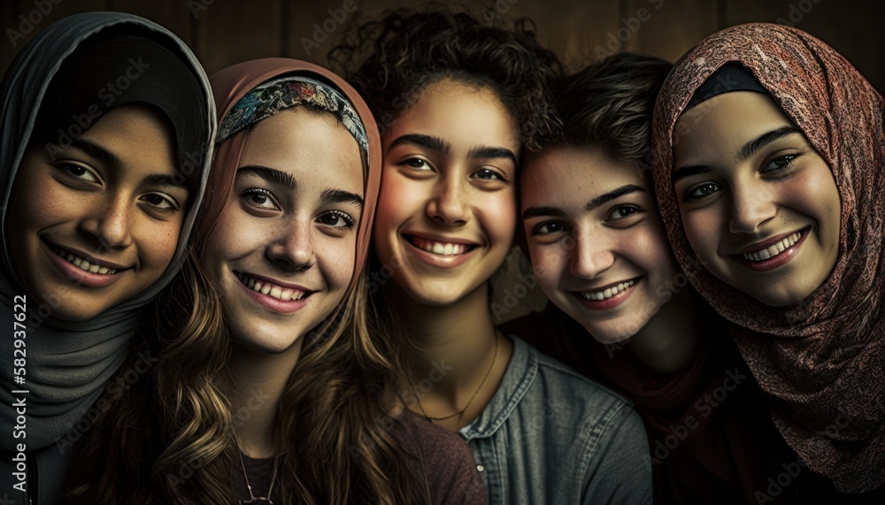 Group of Diverse and Empowered Middle Eastern Youth High School Students Working Together in Key Club : Power of Collaboration in Clubs, Sports Teams (generative AI) Group of Diverse and Empowered Middle Eastern Youth High School Students Working Together in Key Club : Power of Collaboration in Clubs, Sports Teams (generative AI)