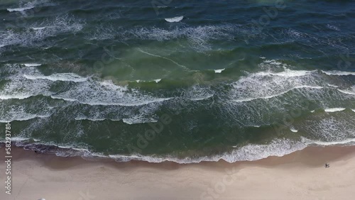 Beautiful Baltic sea beach in Curonian spit national park, Lithuania, aerial view

